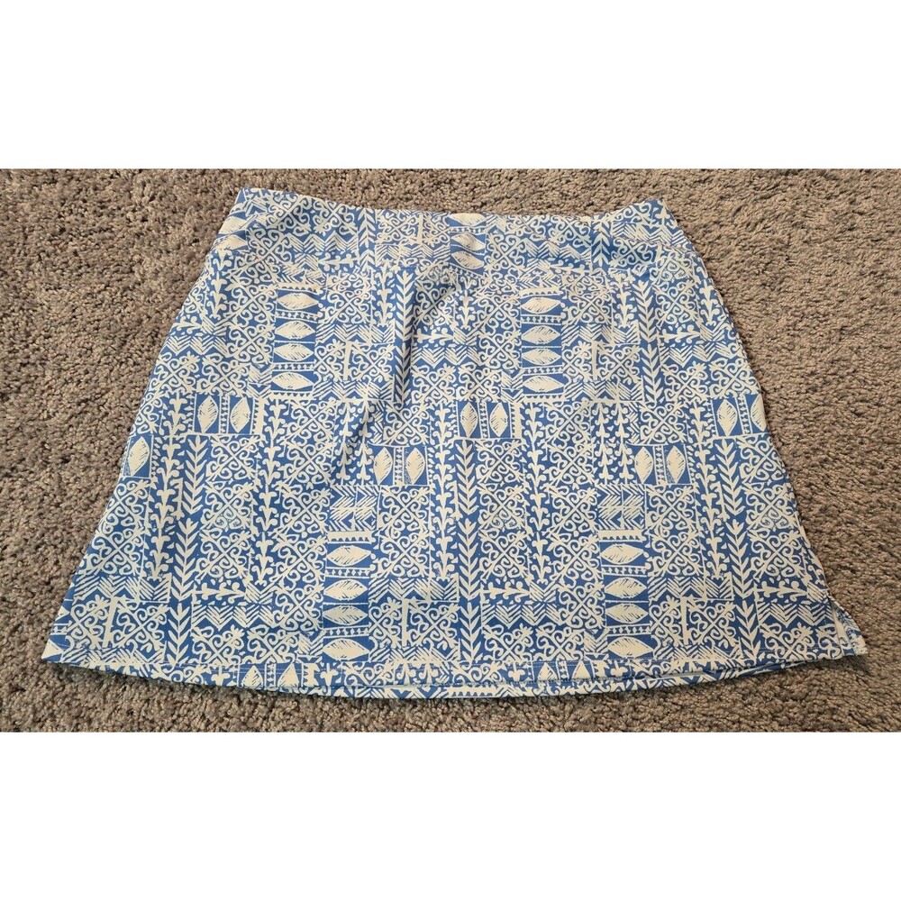 Sigrid Olsen Skort Skirt Blue White UPF-50 Pockets Golf Tennis size Large - Picture 2 of 7